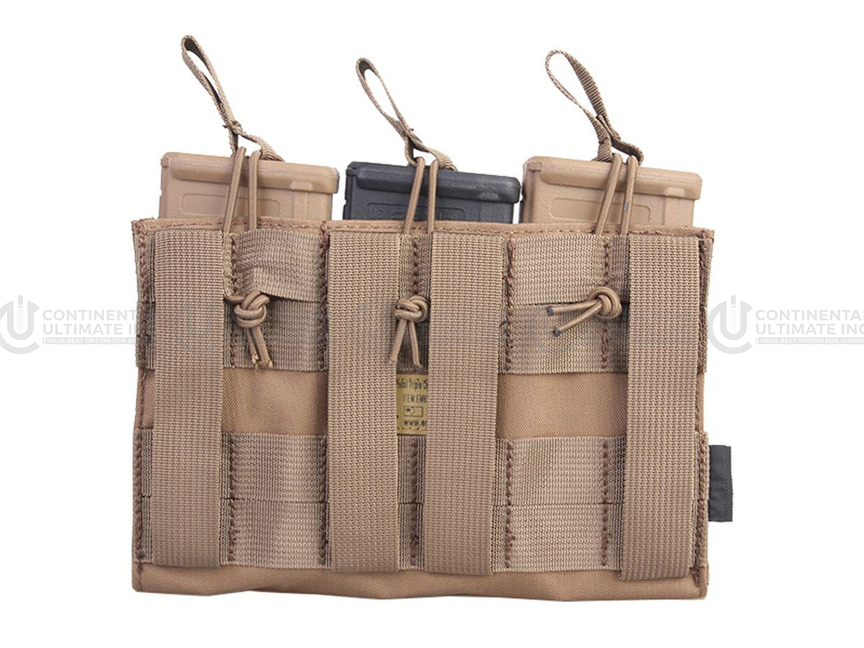 Emerson Gear 5.56mm M4-Pistol Triple Open-Top Magazine Pouch-CB