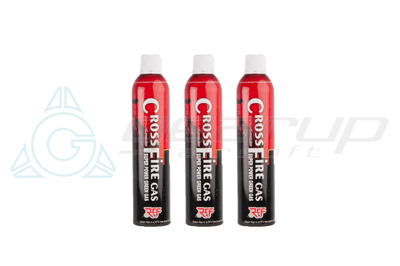 AIRSOFT LOGIC (Cross Fire) Green Gas 1100ml Tall Size X 3