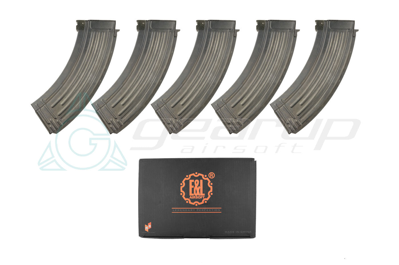 E&L AK 47 Mid-cap 120Rds Metal Magazine Box Set - 5pcs
