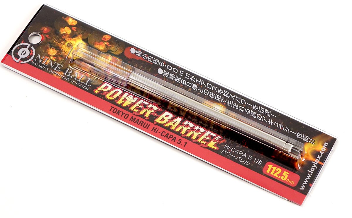 Laylax Nine Ball Tight Bore Power Barrel (6.00mm) for Tokyo Marui GBB Pistols (Model: Hi-CAPA 5.1 - 112.5mm)