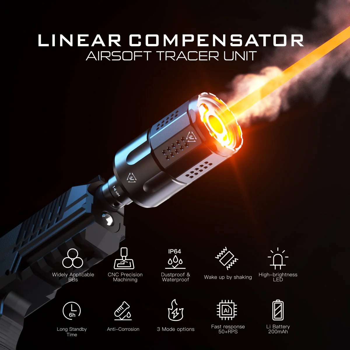 EMG x Strike Industries Compensator Built-In ESHOOTER Flare Mono Tracer Unit (V804)