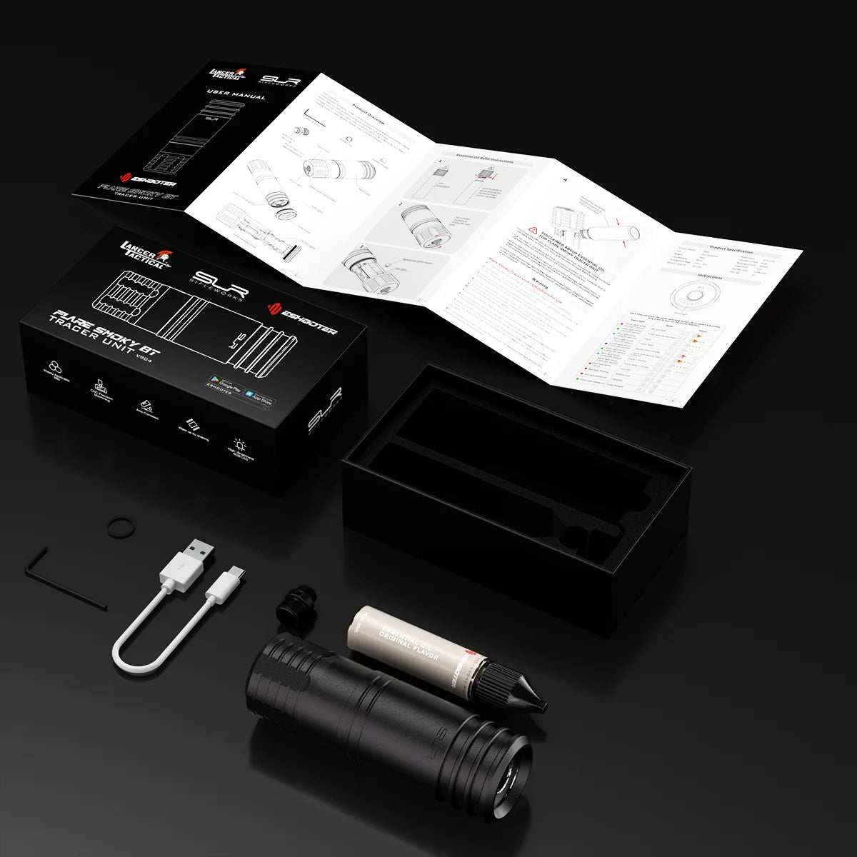 LANCER TACTICAL x SLR N.O.T.A.S. Faux Suppressor Built-in Flare Smoky BT Tracer (V904)