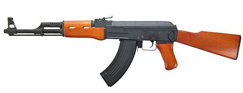 CYBERGUN Kalashnikov AK47 AEG Blowback, Full Metal-Real Wood- Blk-Brown